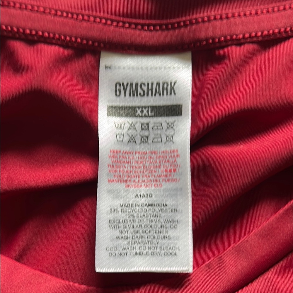 Gymshark Red Short Sleeve Tee